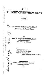 Cover of: The theory of environment by Armin Hajman Koller