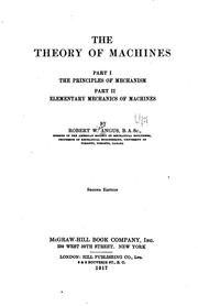 Cover of: The theory of machines. by Robert William Angus