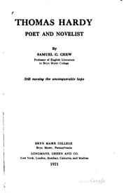 Cover of: Thomas Hardy, poet and novelist