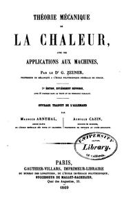 Cover of: Théorie mecanique de la chaleur, avec ses applications aux machines