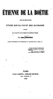 Cover of: Étienne de La Boétie, ami de Montaigne by Léon Jacques Feugère
