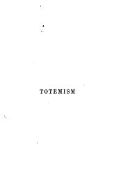 Cover of: Totemism by James George Frazer