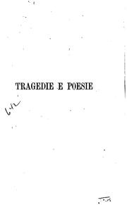 Cover of: Tragedie e poesie by Alessandro Manzoni
