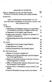 Cover of: Training for the public profession of the law