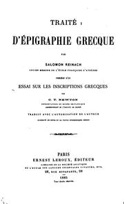 Cover of: Traité d'épigraphie grecque by Salomon Reinach