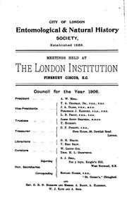 Cover of: Transactions of the City of London entomological and natural history society. by City of London entomological and natural history society