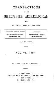 Cover of: Transactions. by Shropshire archæological and natural history society