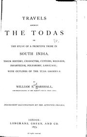 Cover of: Travels amongs the Todas
