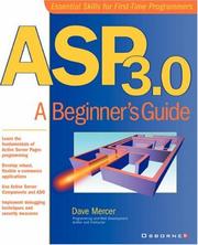 Cover of: ASP 3.0 by Dave Mercer, Dave Mercer