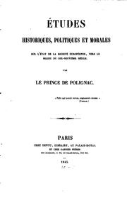 Cover of: Études historiques
