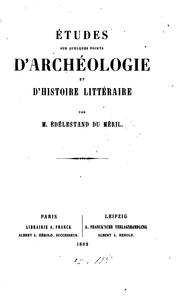 Cover of: Études sur quelques points d'archéologique et d'histoire littéraire