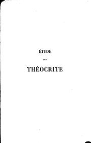 Cover of: Etude sur Theocrite