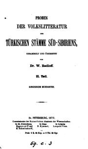 Cover of: Proben der volkslitteratur der türkischen stämme ... by Wilhelm Radloff