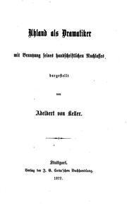 Cover of: Uhland als dramatiker by Ludwig Uhland