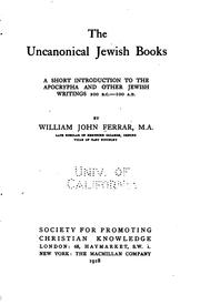 Cover of: The uncanonical Jewish books by William John Ferrar
