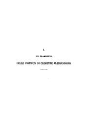 Cover of: Un frammento delle Ipotiposi di Clemente Alessandrino.