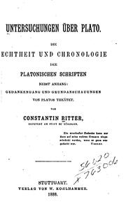 Cover of: Untersnchungen über Plato. by Constantin Ritter