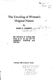 Cover of: unveiling of woman's original nature