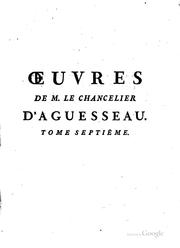 Œuvres by Henri François d' Aguesseau