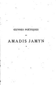 Cover of: Œuvres poétiques de Amadis Jamyn by Amadis Jamyn