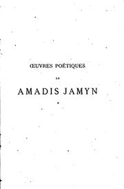 Cover of: Œuvres poétiques de Amadis Jamyn