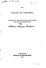 Cover of: The valley of Andorra. by Jean-François Bladé, Jean-François Bladé