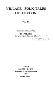 Village folk-tales of Ceylon by Henry Parker