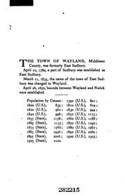 Cover of: Vital records of Wayland, Massachusetts, to the year 1850. by Wayland, Mass