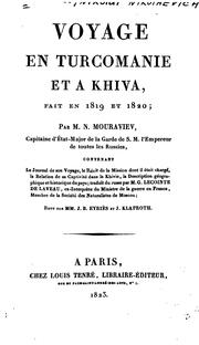 Cover of: Voyage en Turcomanie et à Khiva, fait en 1819 et 1820