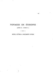 Cover of: Voyages en Éthiopie (janvier 1882-octobre 1884): notes, lettres & documents divers.