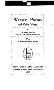 Cover of: Wessex poems and other verses