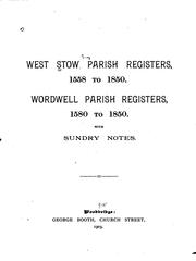 Cover of: West Stow parish registers, 1558 to 1850