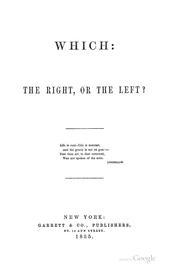 Cover of: Which by the right or the left ...