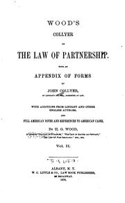 Wood's Collyer on the law of partnership by John Collyer