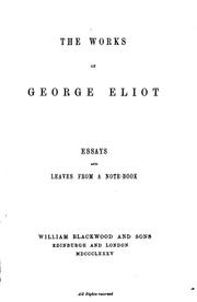 The works of George Eliot by George Eliot