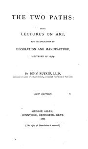 Cover of: The works of John Ruskin ... by John Ruskin