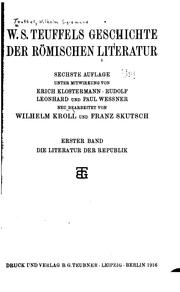 Cover of: W. S. Teuffels Geschichte der römischen Literatur.