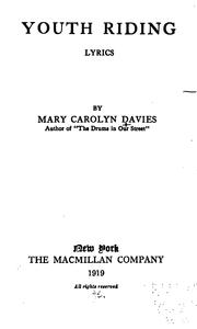 Cover of: Youth riding; lyrics by Mary Carolyn Davies