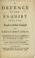 Cover of: A defence of the enquiry into the reasons of the conduct of Great-Britain; etc. occasion'd by the paper published in the Country-Journal or Craftsman on Saturday, Jan. 4, 1728-9