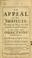 Cover of: An appeal to all subjects, touching the measures of punishing state-criminals. With all the objections answer'd; and a remedy to popular errors