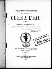 Cover of: Etablissement hydrothérapique de Québec, cure à l'eau