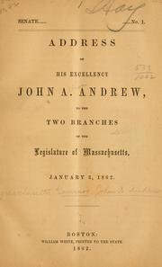 Cover of: Address of His Excellency John A. Andrew.