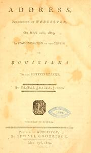 Cover of: Address, pronounced at Worcester by Samuel Brazer