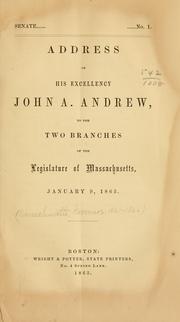 Cover of: Address of His Excellency John A. Andrew by Andrew, John A.