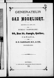 Cover of: Générateur de gaz Moonlight: breveté le 19 août 1875