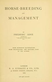 Cover of: Horse-breeding and management by Frederic Adye