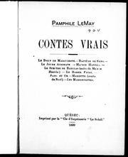 Cover of: Contes vrais by Pamphile Lemay