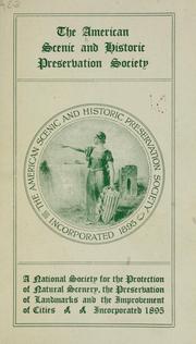 Cover of: The American scenic and historic preservation society...