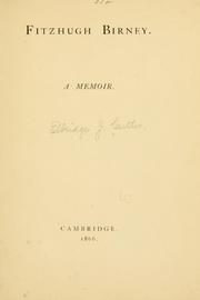Cover of: Fitzhugh Birney. by Elbridge Jefferson Cutler