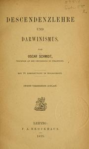 Cover of: Descendenzlehre und Darwinismus by Eduard Oskar Schmidt